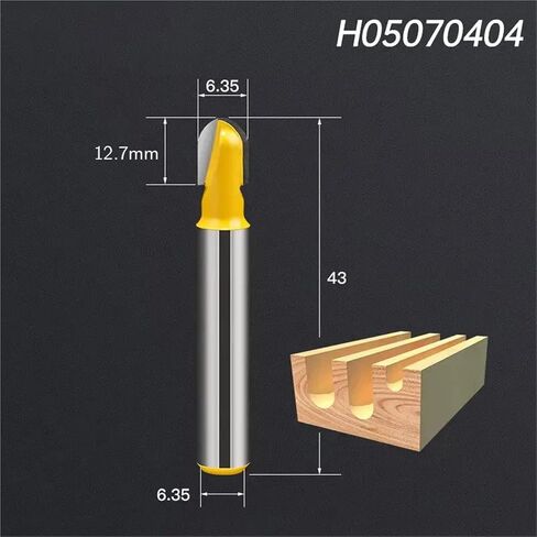 Round Nose Bit Core Box Router Bit Carbide End Mill Tool 1/4 ″ Shank 6.35mm Milling Cutter Tools (H05070804) in Saudi Arabia