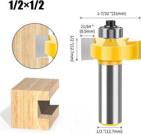 1/4" 1/2Shank T Type Biscuit Slot Cutter Jointing/Slotting Router Bit Cutter Wood Working(6.35 X 9.52mm) in Kuwait