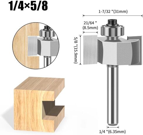 1/4" 1/2Shank T Type Biscuit Slot Cutter Jointing/Slotting Router Bit Cutter Wood Working(6.35 X 9.52mm) in Kuwait