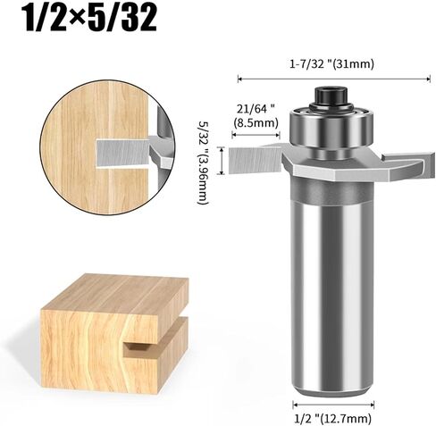 1/4" 1/2Shank T Type Biscuit Slot Cutter Jointing/Slotting Router Bit Cutter Wood Working(6.35 X 9.52mm) in Kuwait