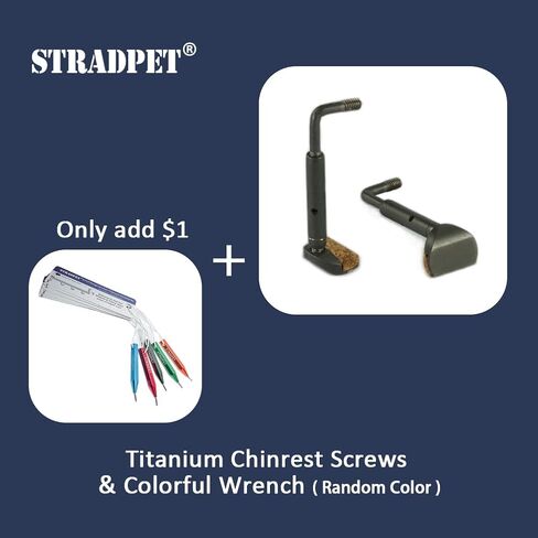Titanium Chinrest Clamps, in Gun Gray, Hook Type, for Violin, 4/4,4/3 (Gray) in Kuwait