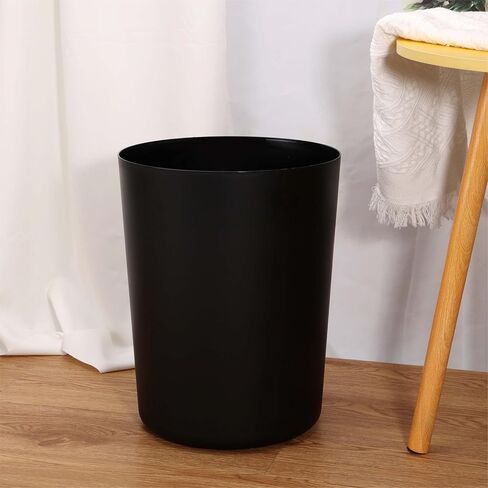 5 Gallon Plastic Office Trash Can, Black Matte,Black Dirt Resistance and Crack Resistance for a Long time,Easy to Clean,Save Space,Open Trash can for Easy handling,Home Office Multi-Scene use in Saudi Arabia