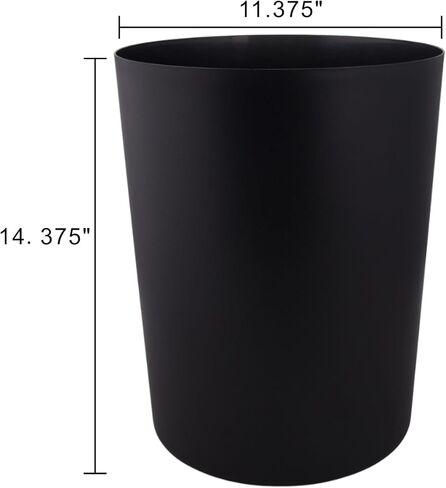 5 Gallon Plastic Office Trash Can, Black Matte,Black Dirt Resistance and Crack Resistance for a Long time,Easy to Clean,Save Space,Open Trash can for Easy handling,Home Office Multi-Scene use in Saudi Arabia