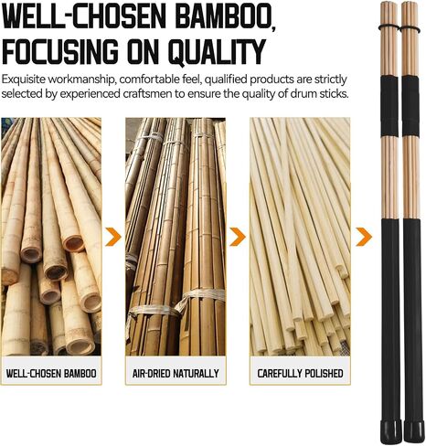 1PAIR JAZZ DRUM STACKS DRUMSTICKS BAMBOO PUNK DRUM in Kuwait