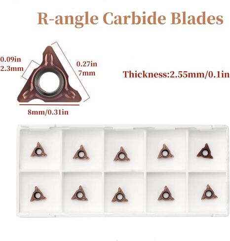 10Pcs Carbide Turning Indexable Inserts for Air Chamfer Tool, Pneumatic Chamfering Machine Tungsten Steel Blade,Lather Turning Tool with 10Pcs Bearings (C Angle Blade) in Saudi Arabia