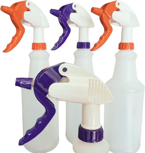 4 Pack 32 oz, Heavy Duty Spray Bottles, Chemical Resistant Plastic Spray Bottles for Cleaning, Industrial-Grade HDPE Commercial Spray Bottle with Heavy Duty Trigger Sprayer in Saudi Arabia