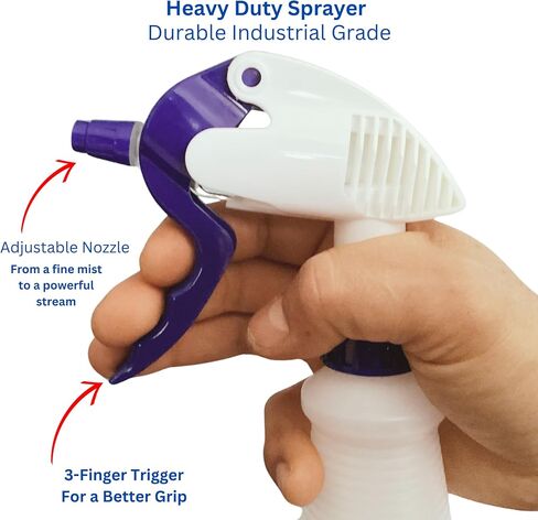 4 Pack 32 oz, Heavy Duty Spray Bottles, Chemical Resistant Plastic Spray Bottles for Cleaning, Industrial-Grade HDPE Commercial Spray Bottle with Heavy Duty Trigger Sprayer in Saudi Arabia