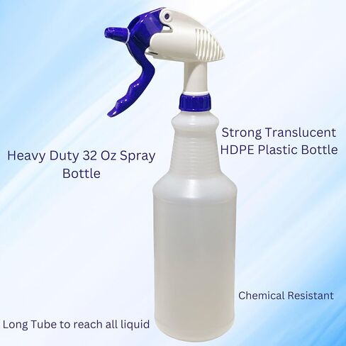 4 Pack 32 oz, Heavy Duty Spray Bottles, Chemical Resistant Plastic Spray Bottles for Cleaning, Industrial-Grade HDPE Commercial Spray Bottle with Heavy Duty Trigger Sprayer in Saudi Arabia