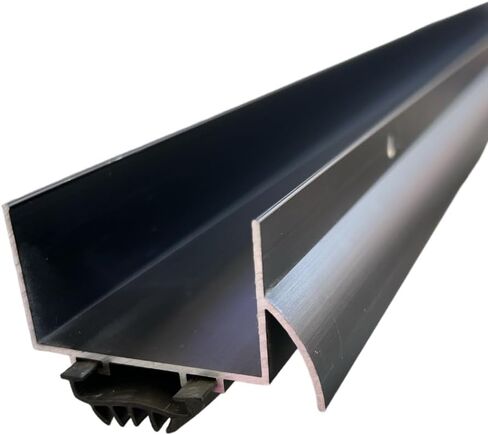 U Shaped Aluminum Door Bottom Sweep with Drip Cap, Weather Stripping Seal for Exterior Doors, 1 3/4" Width, Black (36 Inch) in Saudi Arabia