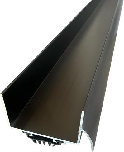 U Shaped Aluminum Door Bottom Sweep with Drip Cap, Weather Stripping Seal for Exterior Doors, 1 3/4" Width, Black (36 Inch) in Saudi Arabia