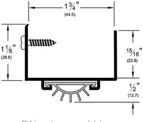 U Shaped Aluminum Door Bottom Sweep with Drip Cap, Weather Stripping Seal for Exterior Doors, 1 3/4" Width, Black (36 Inch) in Saudi Arabia