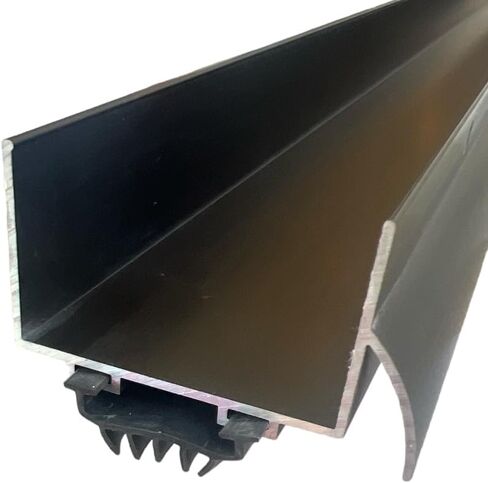 U Shaped Aluminum Door Bottom Sweep with Drip Cap, Weather Stripping Seal for Exterior Doors, 1 3/4" Width, Black (36 Inch) in Saudi Arabia