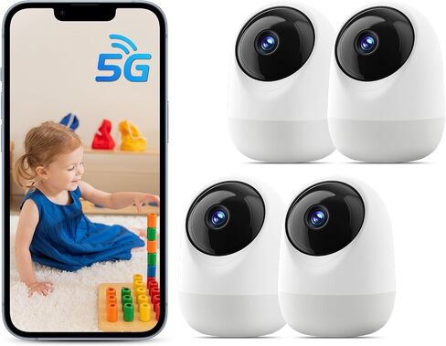 2K 360°Pan-Tilt Indoor Security Camera with 5/2.4Ghz WiFi, Motion/Sound Detection & Auto Tracking for Home, Pet, Baby Monitoring, 2-Way Audio, Night Vision, Siren in Saudi Arabia