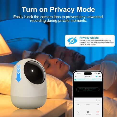 2K 360°Pan-Tilt Indoor Security Camera with 5/2.4Ghz WiFi, Motion/Sound Detection & Auto Tracking for Home, Pet, Baby Monitoring, 2-Way Audio, Night Vision, Siren in Saudi Arabia