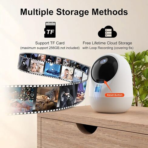 2K 360°Pan-Tilt Indoor Security Camera with 5/2.4Ghz WiFi, Motion/Sound Detection & Auto Tracking for Home, Pet, Baby Monitoring, 2-Way Audio, Night Vision, Siren in Saudi Arabia