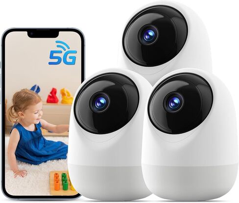 2K 360°Pan-Tilt Indoor Security Camera with 5/2.4Ghz WiFi, Motion/Sound Detection & Auto Tracking for Home, Pet, Baby Monitoring, 2-Way Audio, Night Vision, Siren in Saudi Arabia