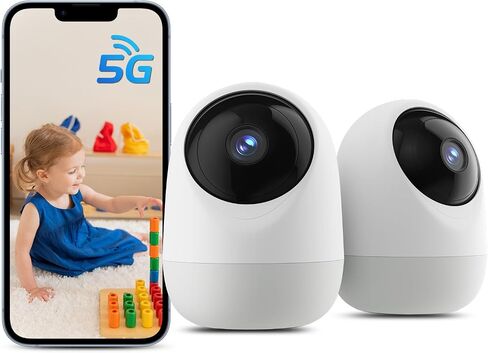 2K 360°Pan-Tilt Indoor Security Camera with 5/2.4Ghz WiFi, Motion/Sound Detection & Auto Tracking for Home, Pet, Baby Monitoring, 2-Way Audio, Night Vision, Siren in Saudi Arabia