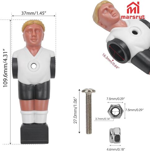 2pcs استبدال لاعبي Foosball ، مجموعة فريق Foosball Men ، لاعب كرة قدم ، استبدال الأجزاء البلاستيكية لطاولة كرة القدم (شكل الرجل ، 2 صواميل سداسية) in Saudi Arabia