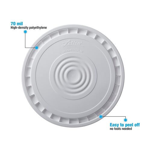 Hudson Exchange Premium 7 Gallon Bucket, HDPE (1 Pack - Flat Lid Included, White) in Kuwait