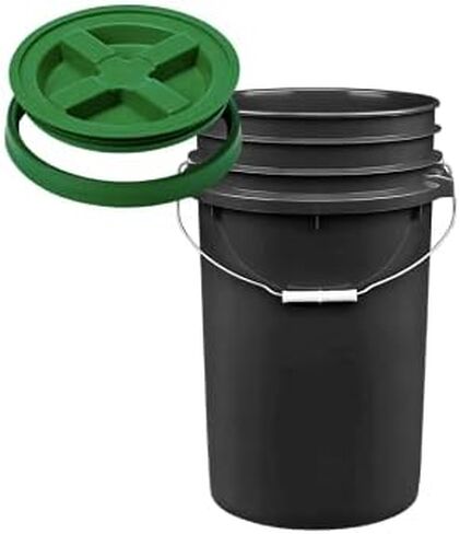 House Naturals 7 Gallon Large Bucket with Air Tight Screw On Lid- Food Grade BPA Free(Pack of 2) Made in USA in Saudi Arabia