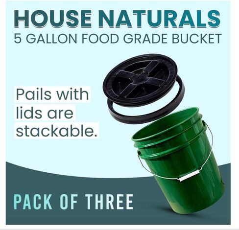 دلو House Naturals 5 جالون من البلاستيك مع المسمار على غطاء ، وحاويات فود in Kuwait