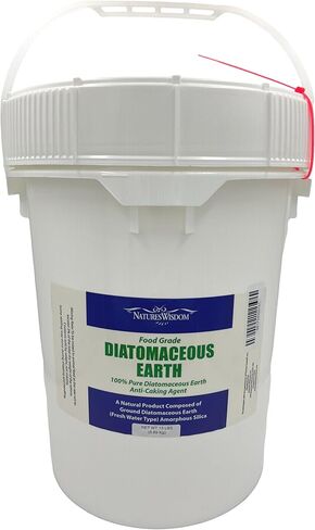 Natures Wisdom Food Grade Diatomaceous Earth (5 Gallon), 100% Pure Freshwater Amorphous Silica, Food Grade Bucket with Screw Lid, Durable Pail, Air-Tight, Resealable, Child Resistent, Senior Friendly in Saudi Arabia