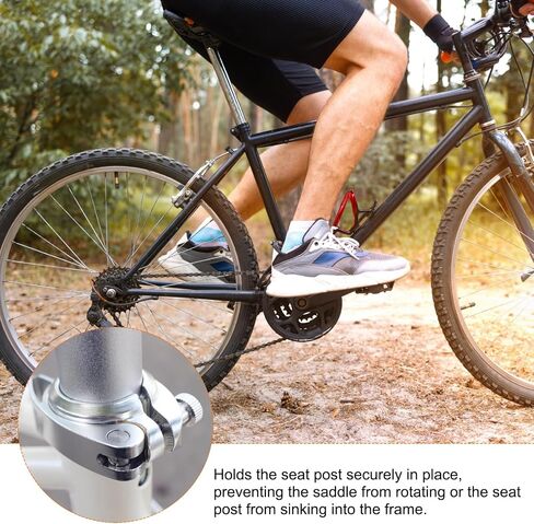 HARFINGTON Bike Seat Post Clamp 31.8mm Bike Clip Aluminum Alloy Bicycle Locking Seat Post Ring with M4 Hex Screw for 27.2 to 28.6mm Bicycle Mountain Bike Road Bike Post Tube, Silver in Kuwait