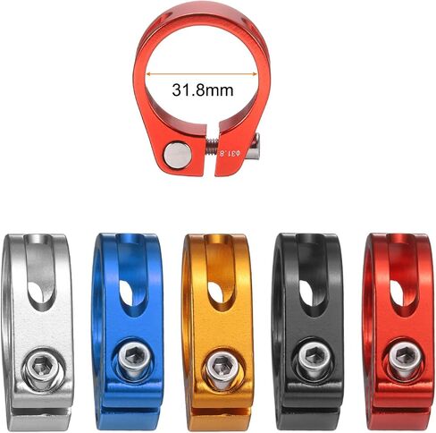 HARFINGTON Bike Seat Post Clamp 31.8mm Bike Clip Aluminum Alloy Bicycle Locking Seat Post Ring with M4 Hex Screw for 27.2 to 28.6mm Bicycle Mountain Bike Road Bike Post Tube, Silver in Kuwait