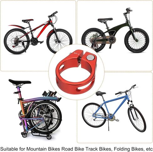 HARFINGTON Bike Seat Post Clamp 31.8mm Bike Clip Aluminum Alloy Bicycle Locking Seat Post Ring with M4 Hex Screw for 27.2 to 28.6mm Bicycle Mountain Bike Road Bike Post Tube, Silver in Kuwait