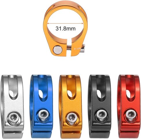 HARFINGTON Bike Seat Post Clamp 31.8mm Bike Clip Aluminum Alloy Bicycle Locking Seat Post Ring with M4 Hex Screw for 27.2 to 28.6mm Bicycle Mountain Bike Road Bike Post Tube, Silver in Kuwait