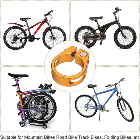 HARFINGTON Bike Seat Post Clamp 31.8mm Bike Clip Aluminum Alloy Bicycle Locking Seat Post Ring with M4 Hex Screw for 27.2 to 28.6mm Bicycle Mountain Bike Road Bike Post Tube, Silver in Kuwait