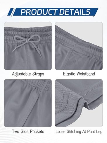 4 Pack Boys Athletic Shorts with Pockets Kids Basketball Youth Quick Dry Active Performance Sports Boys Shorts in Saudi Arabia