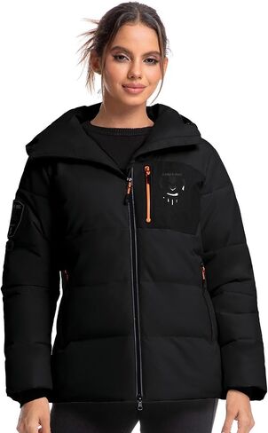 Women's Insulated Jacket Windproof Waterproof Thermal Hooded Ski Snowboard Coat with Multiple Pockets in Saudi Arabia
