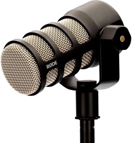 ركب podmic microphone ديناميكية بودكاست | حزمة سوداء مع مرشح البوب ​​+ حامل ميكروفون سطح المكتب + كابل XLR + قطعة قماش التنظيف (5 عنصر) in Kuwait
