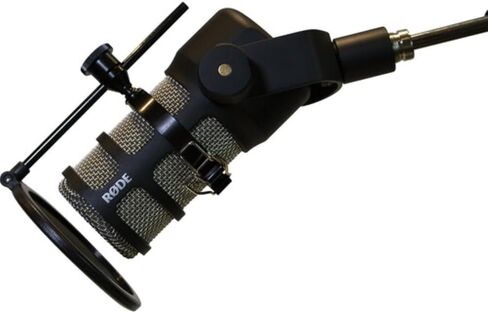 ركب podmic microphone ديناميكية بودكاست | حزمة سوداء مع مرشح البوب ​​+ حامل ميكروفون سطح المكتب + كابل XLR + قطعة قماش التنظيف (5 عنصر) in Kuwait