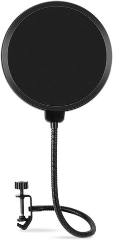 ركب podmic microphone ديناميكية بودكاست | حزمة سوداء مع مرشح البوب ​​+ حامل ميكروفون سطح المكتب + كابل XLR + قطعة قماش التنظيف (5 عنصر) in Kuwait