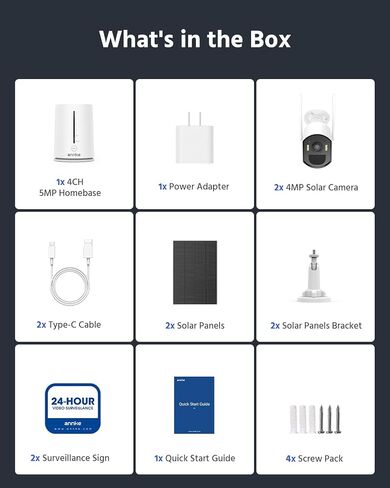 Annke 4MP 2K Camera Wireless Security Camera Outdoor ، نظام مراقبة شمسي من طقم طقم 2-CAM ، PIR Detection Human ، 360 ° PAN & TILT ، متوافق مع Alexa ، Color Night Vision ، لا رسوم شهرية ، بطاقة ذاكرة 64 جيجابايت in Saudi Arabia