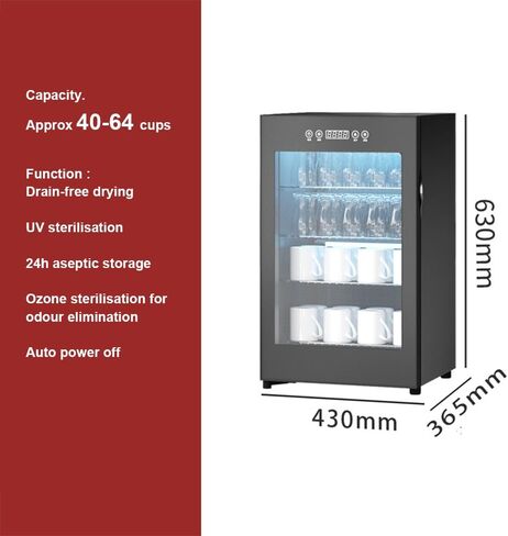 Large Capacity Tea Cup Drying Cabinet, Kitchen Tableware Cabinet, Scientific Partition/Touch Screen Operations (128l 5 Levels) in Saudi Arabia