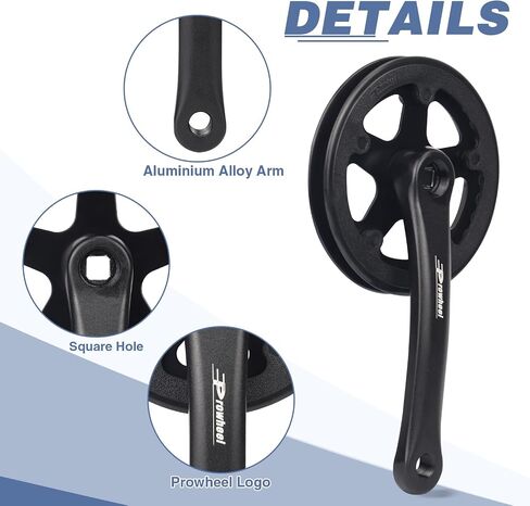 WEEROCK PROWHEEL BIKE CRANKSET 1 قطعة/فرد 32T كرنك مع ذراع 170 مم وسلسلة doulbe لدراجة MTB ، والدراجات القابلة للطي ، متوافقة مع 6/7/8/9/10 سرعات الحرة in Kuwait