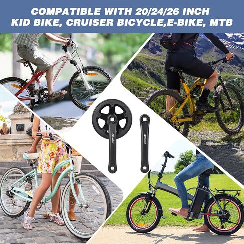 WEEROCK PROWHEEL BIKE CRANKSET 1 قطعة/فرد 32T كرنك مع ذراع 170 مم وسلسلة doulbe لدراجة MTB ، والدراجات القابلة للطي ، متوافقة مع 6/7/8/9/10 سرعات الحرة in Kuwait