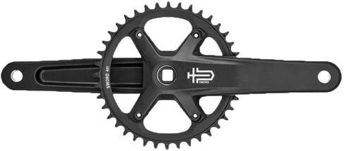 microSHIFT Sword Black 1x Crankset - 9/10-Speed, 40t, 110 Asym BCD, JIS Square Taper Spindle Interface, Black in Saudi Arabia