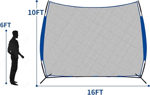 PGL 16x10ft الحاجز الرياضي الشبكة ، Lacrosse Backstop Net ، شبكات ضرب كبيرة للبيسبول وكرة القدم ، معدات التدريب على رياضة الكرة المحمولة ، مناسبة للبيسبول الهوكي لاكروس كرة القدم in Kuwait