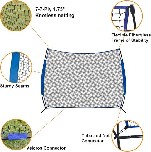 PGL 16x10ft الحاجز الرياضي الشبكة ، Lacrosse Backstop Net ، شبكات ضرب كبيرة للبيسبول وكرة القدم ، معدات التدريب على رياضة الكرة المحمولة ، مناسبة للبيسبول الهوكي لاكروس كرة القدم in Kuwait