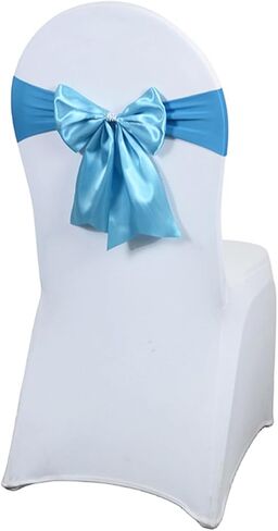Elegant Chair Sash Bows Stretch Chair Band Polyester Ribbon for Wedding Add Romances Atmospheres to Any Celebration in Kuwait