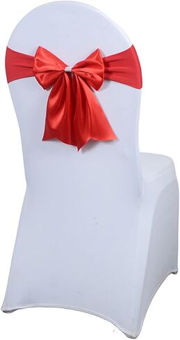 Elegant Chair Sash Bows Stretch Chair Band Polyester Ribbon for Wedding Add Romances Atmospheres to Any Celebration in Kuwait