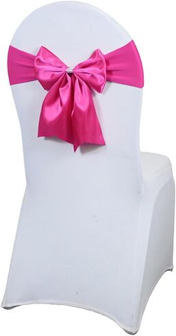 Elegant Chair Sash Bows Stretch Chair Band Polyester Ribbon for Wedding Add Romances Atmospheres to Any Celebration in Kuwait