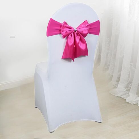 Elegant Chair Sash Bows Stretch Chair Band Polyester Ribbon for Wedding Add Romances Atmospheres to Any Celebration in Kuwait