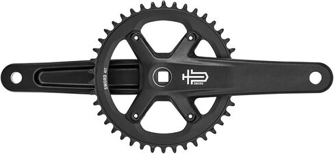 microSHIFT Sword Black 1x Crankset - 9/10-Speed, 40t, 110 Asym BCD, JIS Square Taper Spindle Interface, Black in Saudi Arabia