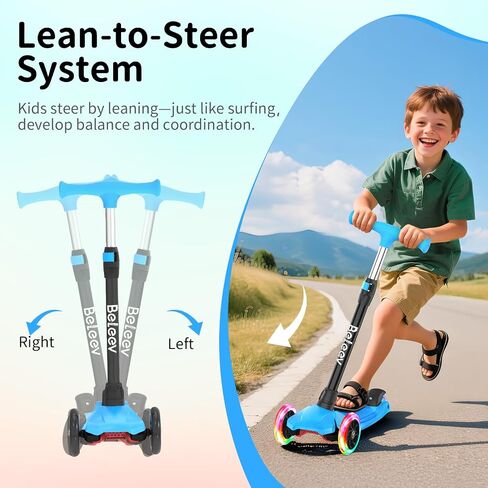 الدراجات البخارية Beleev for Kids 3 Wheel Kick Scooter for Toddlers Girls Boys ، 4 ارتفاع قابل للتعديل ، عميل إلى التوجيه ، عجلات خفيفة ، سطح واسع ، سهل التجميع للأطفال الذين تتراوح أعمارهم بين 3 و 12 عامًا (الوردي الوردي) in Kuwait