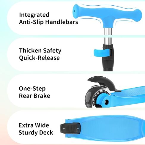 الدراجات البخارية Beleev for Kids 3 Wheel Kick Scooter for Toddlers Girls Boys ، 4 ارتفاع قابل للتعديل ، عميل إلى التوجيه ، عجلات خفيفة ، سطح واسع ، سهل التجميع للأطفال الذين تتراوح أعمارهم بين 3 و 12 عامًا (الوردي الوردي) in Kuwait
